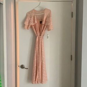 Taylor Dress Ruffle pink wrap dress